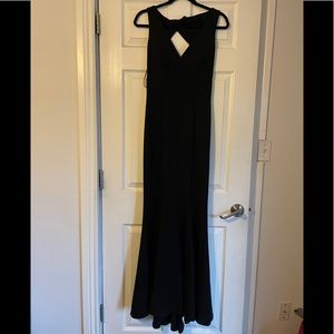 Long black crepe gown